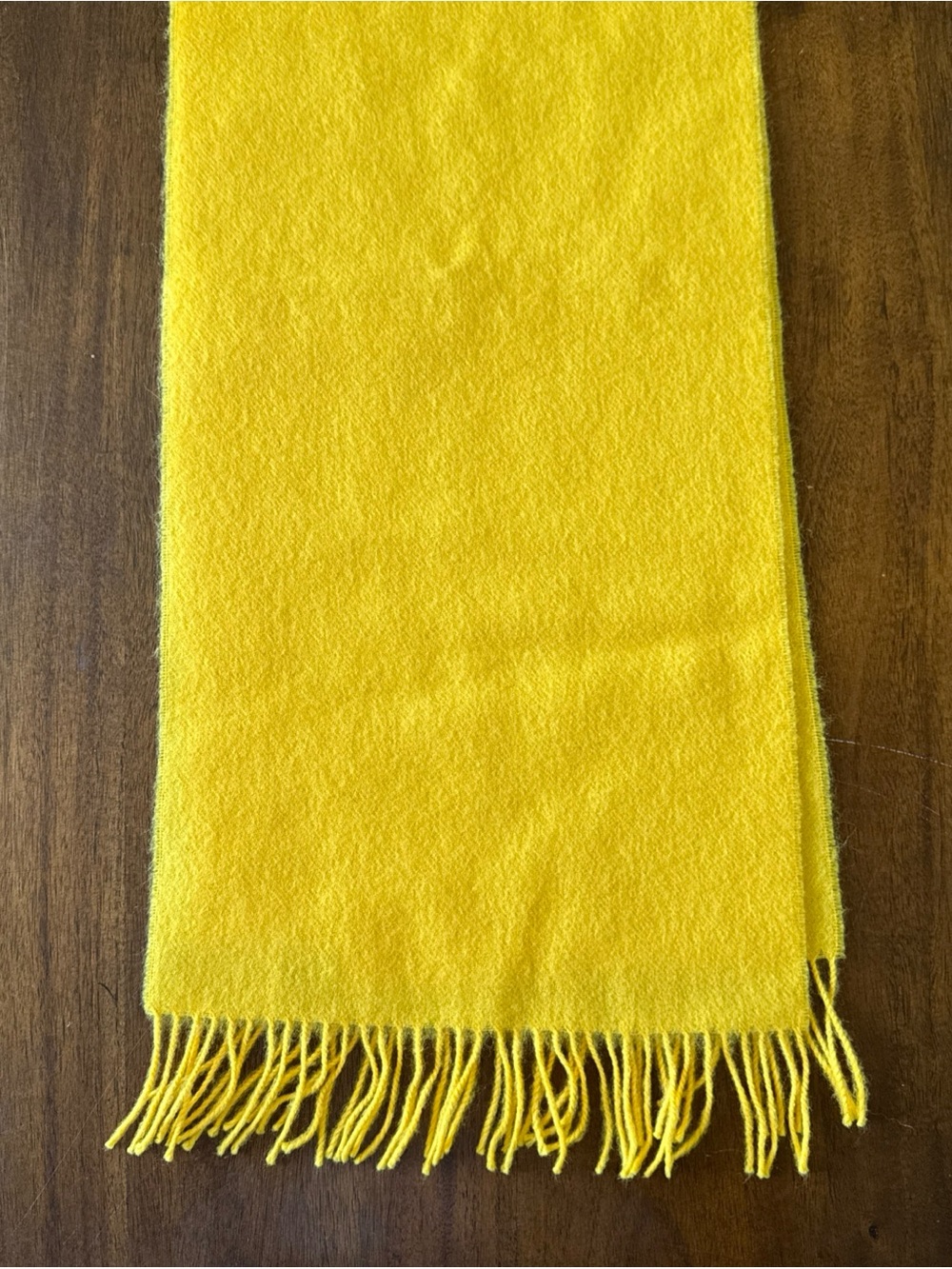 Yellow Gold Lambswool Vintage Knit Scarf Tassel Fringe West Germany